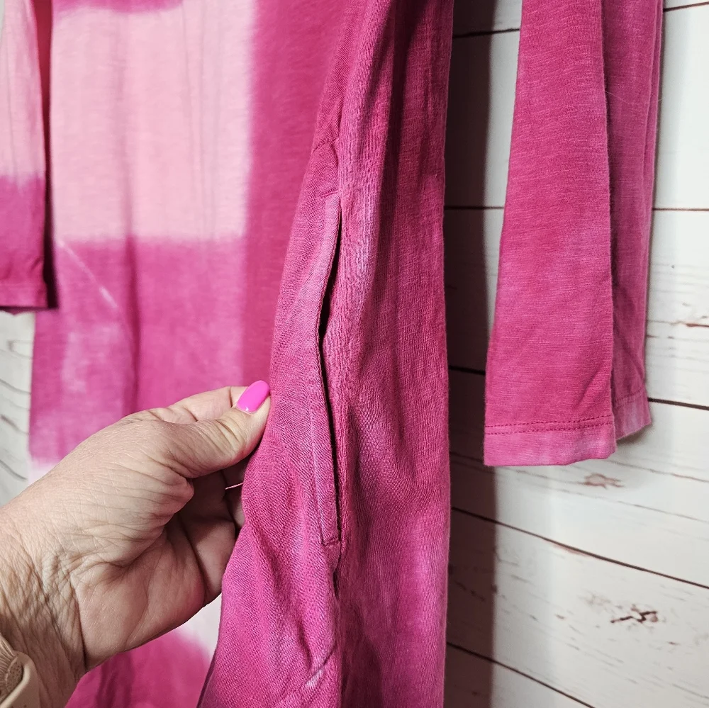 LOGO by Lori Goldstein Pink Tie Dye Boatneck Dress - Picture 5 of 11